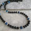 Hematite Necklace Mens Beaded Necklace for Him Black Lava Stone Necklace Jewelry Gift For Boyfriend Black Necklace