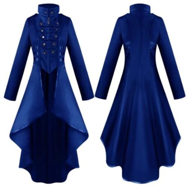 Women Medieval Victorian Costume Tuxedo Tailcoat Gothic Steampunk Trench Irregular Hem Vintage Frock Outfit Coat Spring Fall