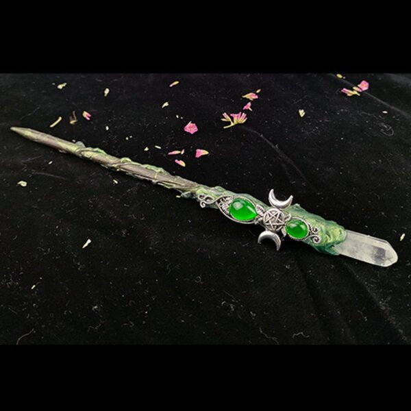Pagan Witch Altar Adornment Wand For Wicca Fans Mysterious Quartz Power Magic Witch Wands Elf Cane