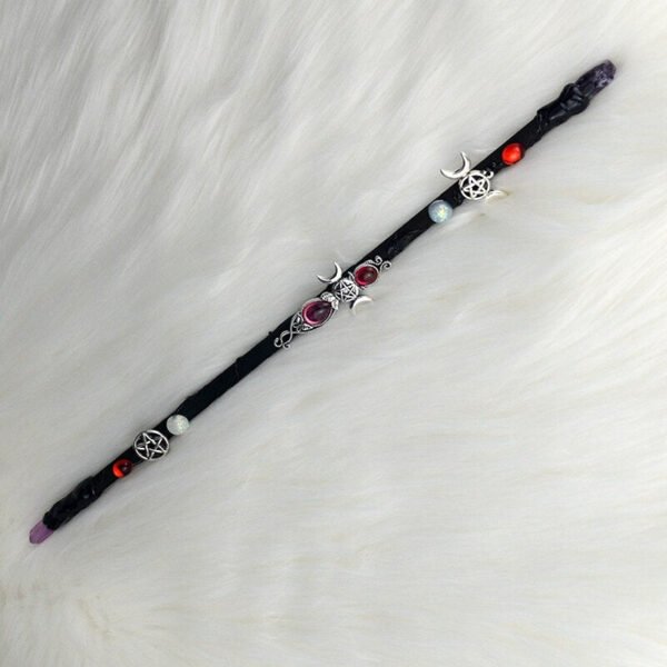Magic Spell Witch Magic Fairy Wand Crystal Triple Crescent Moon Ritual Tool Altar Adornment Banish Evil Wicca Gift