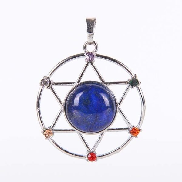 New Natural Stone Hexagram Pendant Necklace Spiritual Star of David Healing Chakra Beads Fashion Jewelry