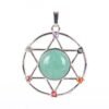 New Natural Stone Hexagram Pendant Necklace Spiritual Star of David Healing Chakra Beads Fashion Jewelry