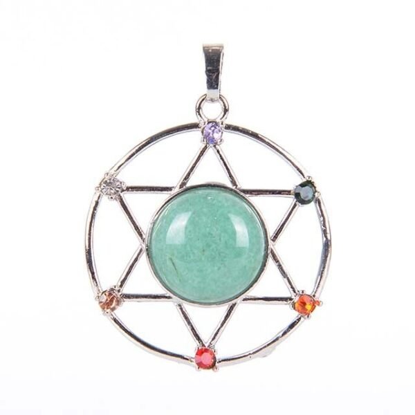 New Natural Stone Hexagram Pendant Necklace Spiritual Star of David Healing Chakra Beads Fashion Jewelry