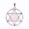 New Natural Stone Hexagram Pendant Necklace Spiritual Star of David Healing Chakra Beads Fashion Jewelry