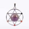 New Natural Stone Hexagram Pendant Necklace Spiritual Star of David Healing Chakra Beads Fashion Jewelry
