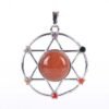 New Natural Stone Hexagram Pendant Necklace Spiritual Star of David Healing Chakra Beads Fashion Jewelry