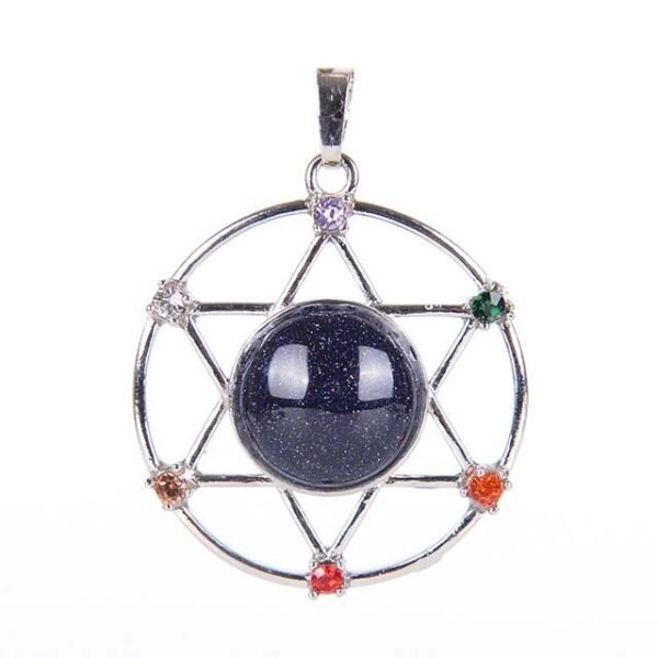 New Natural Stone Hexagram Pendant Necklace Spiritual Star of David Healing Chakra Beads Fashion Jewelry