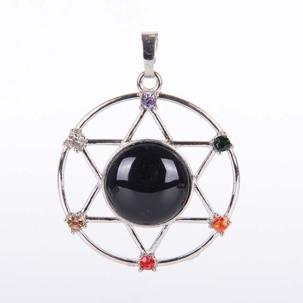 New Natural Stone Hexagram Pendant Necklace Spiritual Star of David Healing Chakra Beads Fashion Jewelry