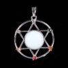 New Natural Stone Hexagram Pendant Necklace Spiritual Star of David Healing Chakra Beads Fashion Jewelry