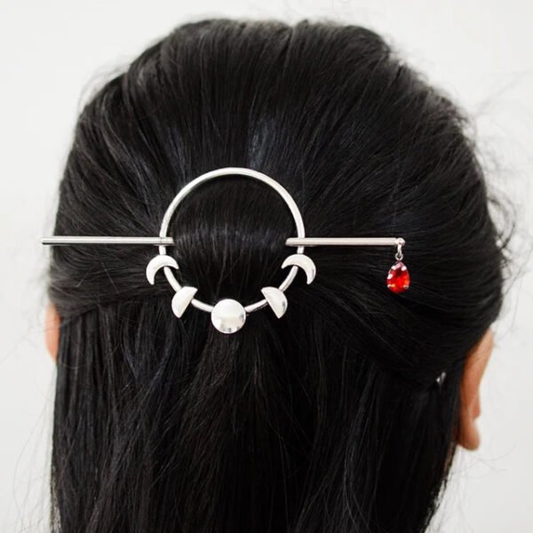 Witch Goddess Crescent Moon Dragonfly Hairstick Fairy Moon Dragonfly Insect Hair Barrette Hairclip Wicca