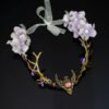 Handmade Forest Woodland Elf Hair Tiara Butterfly Deer Twig Branch Leaves Hair Crowns Fairycore Elvens Hair Jewelry for women