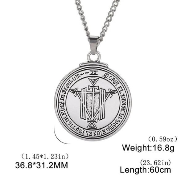 Dawapara Key of Solomon Seal Necklace Pentacle Kabbalah Honor and Riches Amulet Pendant Hebrew Supernatural Runes Jewish Jewelry