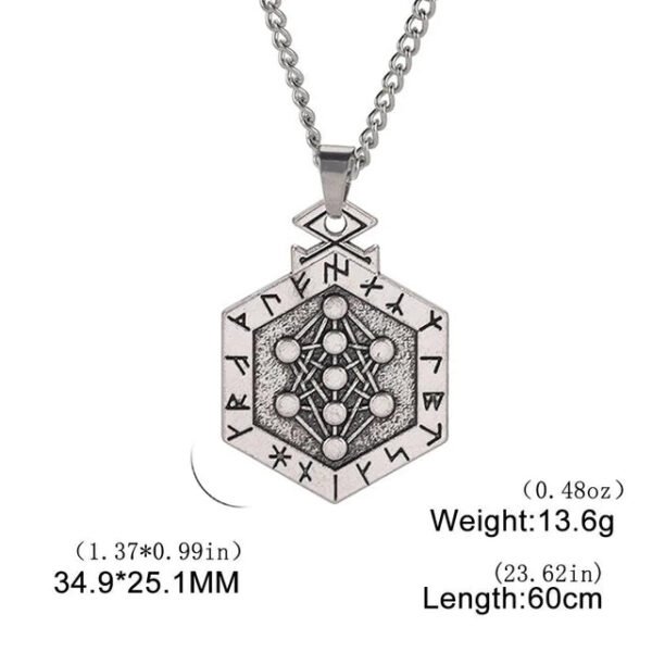 Dawapara Key of Solomon Seal Necklace Pentacle Kabbalah Honor and Riches Amulet Pendant Hebrew Supernatural Runes Jewish Jewelry