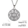 Dawapara Key of Solomon Seal Necklace Pentacle Kabbalah Honor and Riches Amulet Pendant Hebrew Supernatural Runes Jewish Jewelry