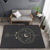 Black Celestial Moon/Stars/Sun/Area Rug Witch Goth Gothic Pagan Wiccan Tarot Cards Astrology Witchcraft Supplies Mandala Carpet| |