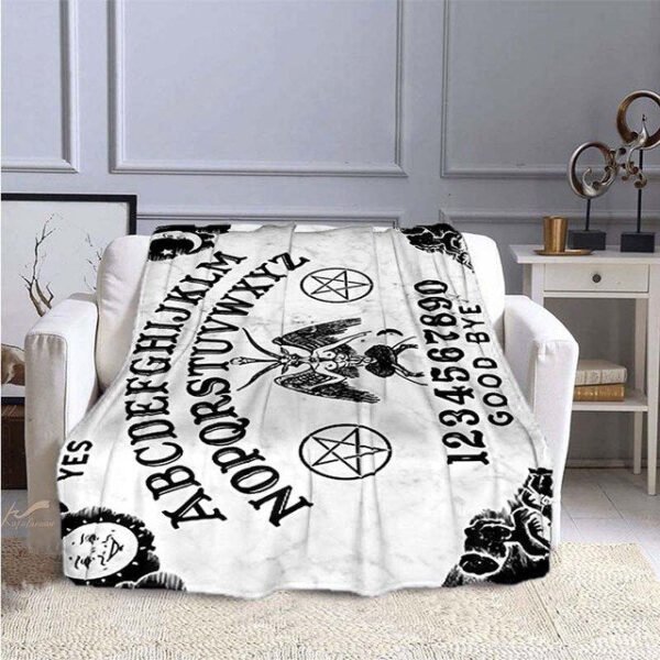 Cat Ouija Board Symbol Throw Blanket Satan666 Plush Blanket Soft Panther Skull Cozy Blankets for Sofa Chair Bed blankets|Blankets|