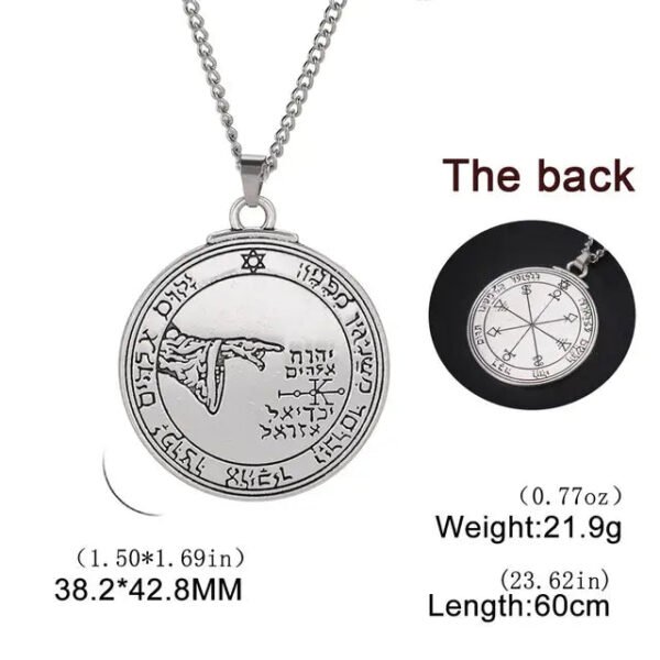 Dawapara Key of Solomon Seal Necklace Pentacle Kabbalah Honor and Riches Amulet Pendant Hebrew Supernatural Runes Jewish Jewelry
