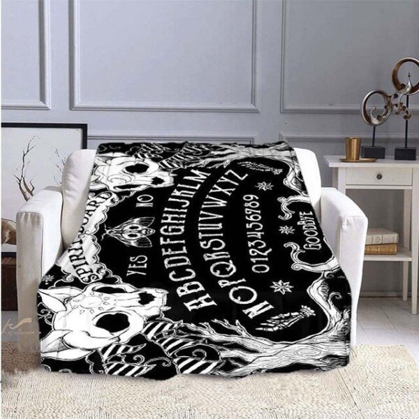 Cat Ouija Board Symbol Throw Blanket Satan666 Plush Blanket Soft Panther Skull Cozy Blankets for Sofa Chair Bed blankets|Blankets|