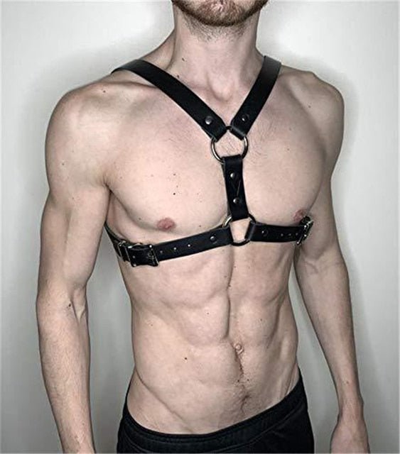 Fetish Men Sexual Chest Leather Harness Belts Adjustable Bdsm Gay Body Bondage Harness Strap Rave Gay Clothing For Adult Sex - Exotic Tanks