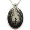 Gothic Crow Forest Charm Necklace Cross Crow Pendant Necklace Mystic Witch Jewelry Gift Accessories Rope Chain Goth Crow Choker - Necklace
