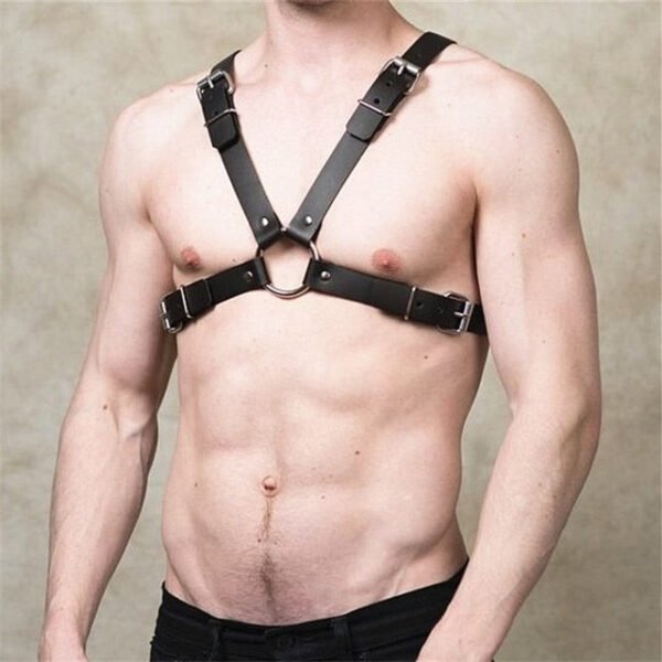 Fetish Men Sexual Chest Leather Harness Belts Adjustable Bdsm Gay Body Bondage Harness Strap Rave Gay Clothing For Adult Sex - Exotic Tanks