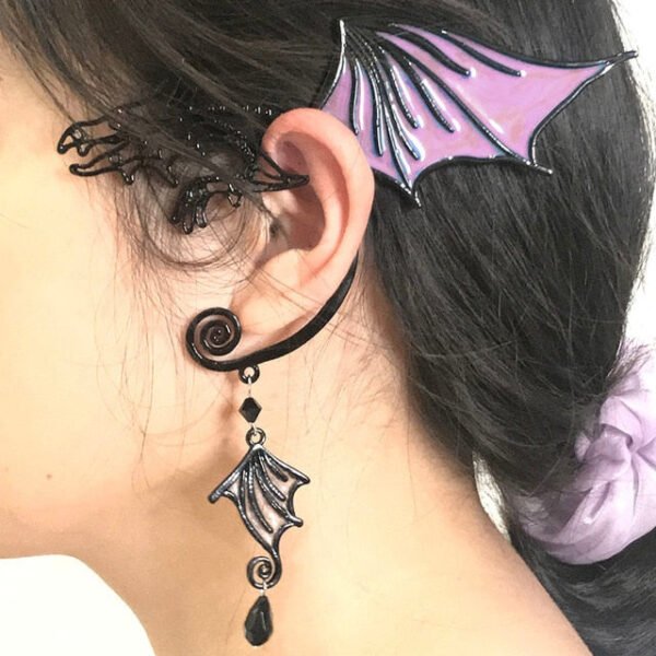 Unique Viking Black Oversized Crow Hair Clip Goth Punk Raven Wing Hairpin Jewelry