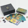 High Quality Mysterious Gold Foil Tarot PVC Table Game Color Card Gift Box Set Bronzing Waterproof Tablecloth Crystal Stone