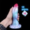 YOCY S/M/L Ice Dragon Anal Plug Silicone Monster Dildo With Sucker Big Knot Penis Butt Masturbator Sex Toy For Women Men| |