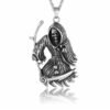 Vintage Gothic Hell Reaper Scythe Pendant Mystical Demon Necklace for Men Personality Punk Halloween Trend Jewelry