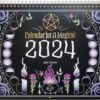 Calendar for a Magical 2024 Wall Calendar Creative Animals Witch Calendar New Year Monthly Planner Art for Wall Decoration