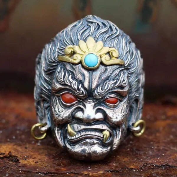 Egyptian Gods Horus Anubis Pharaoh Totem Ring