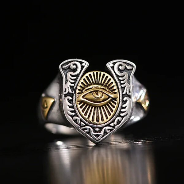 Egyptian Gods Horus Anubis Pharaoh Totem Ring