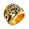 Men Egyptian Eye of Horus Ring Stainless Steel Cross of Life Ankh Text Symbol Rings Vintage Jewelry for Man US Size 7 14|Rings|