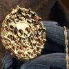Pirate Skull Round  Metal Sweater Chain Pendants