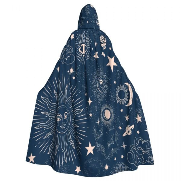 Adult Cloak Cape Hooded Space Galaxy Constellation Zodiac Star Medieval Costume Witch Wicca Vampire Elf Purim Carnival Party