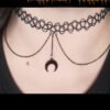 Moon Gothic Chains O Ring Choker gothic choker, moon necklace, moon choker|Choker Necklaces|