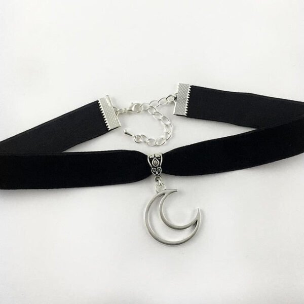 Moon Gothic Chains O Ring Choker gothic choker, moon necklace, moon choker|Choker Necklaces|