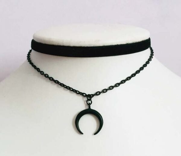 Moon Gothic Chains O Ring Choker gothic choker, moon necklace, moon choker|Choker Necklaces|