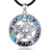 Tetragrammaton Necklace Wiccan Protection Amulet Pentacle Star Jewelry