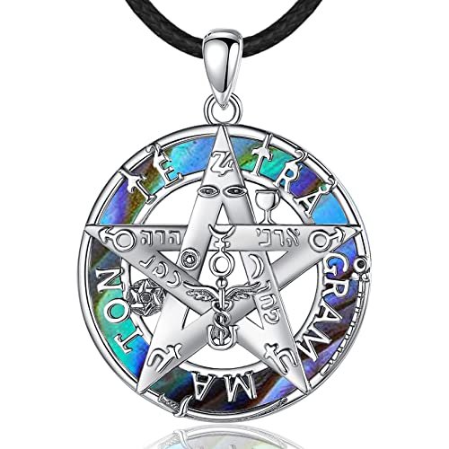 Tetragrammaton Necklace Wiccan Protection Amulet Pentacle Star Jewelry