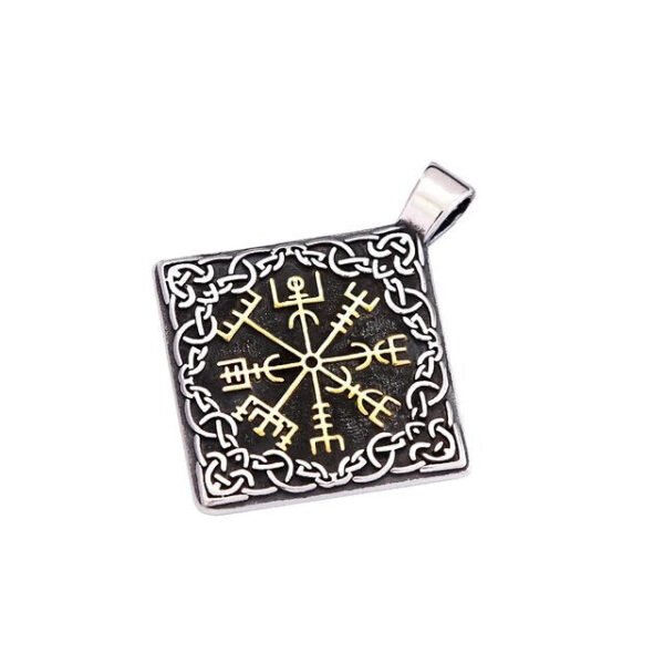 Fashion Vintage Stainless Steel Viking Compass Pendant Necklace For Men Nordic Celtic Knot Necklaces Punk Amulet Jewelry Gifts