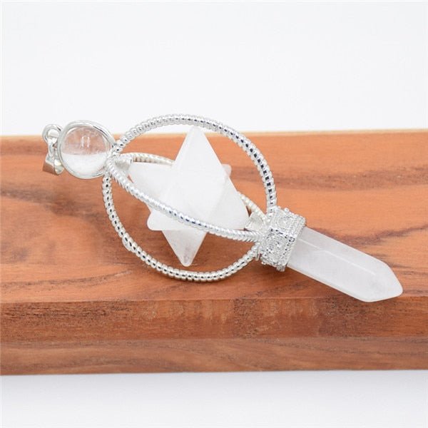 Pendulum Reiki Crystal | Pendant Reiki Healing Stone | Crystal Stones Merkaba - Women