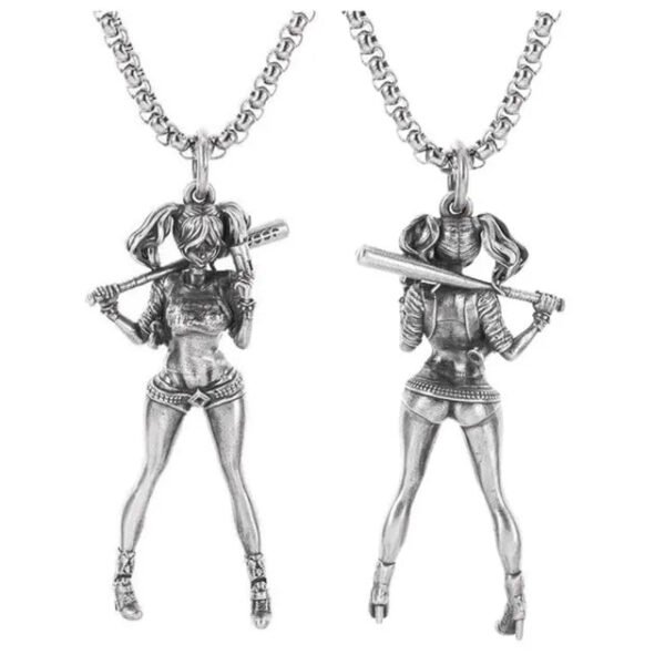 Vintage Gothic Hell Reaper Scythe Pendant Mystical Demon Necklace for Men Personality Punk Halloween Trend Jewelry