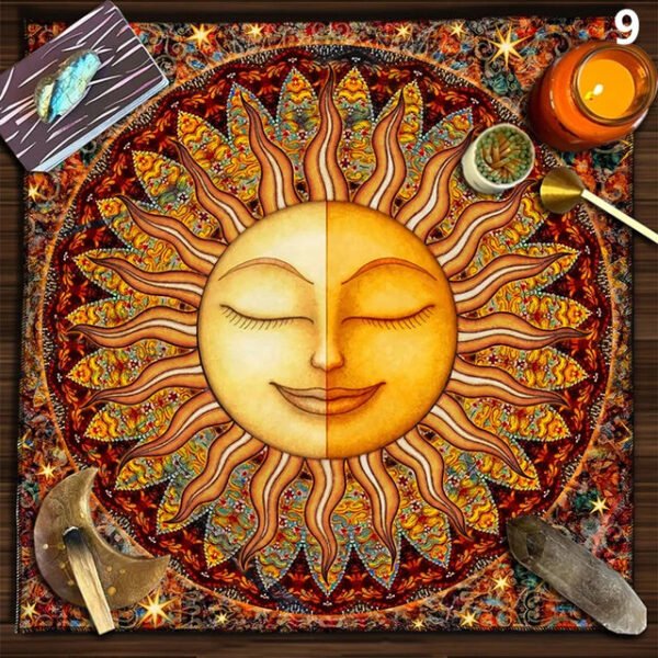 9 Types Tarot Card Tablecloth Altars Cloth Trees Of Life Tablecloth Astrology Divinations Non-Slip Mat Tapestry Home Decors 50cm