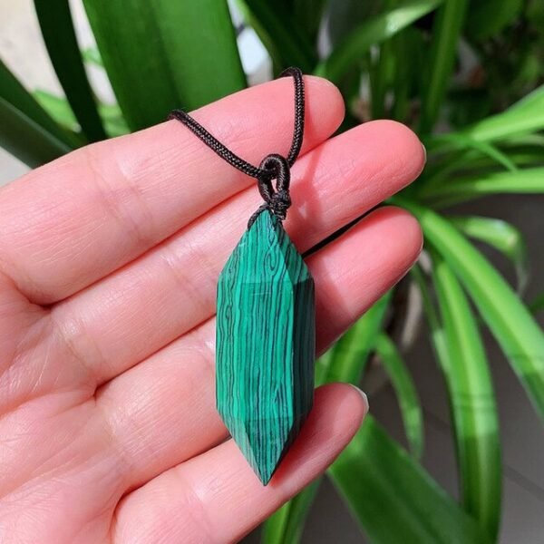 Big Natural Stone Crystal Jewelry Lapis Amethysts Opal Pink Quartz Obsidian Bullet Hexagonal Pendulum Pendant Necklace Amulet