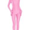 Adult Black Spandex Full Body Zentai Footed Jumpsuit Unisex Bodysuit Women Handed Unitard Skin Tight Halloween Costume