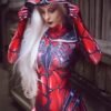 Adult Kid Sexy Zentai Spider Hero Cosplay Costume Red Black Woman Jumpsuit Supergirl Cosplay Zentai Costume Bodysuit Party Dress