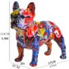 Nordic Painting Graffiti Bulldog Statue, Printed Resin Dog Handicraft Home Decoration Wine Cabinet Office Decoration Sculpture