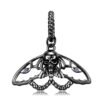 925 Sterling Silver Butterfly Moth Skull Scream Black Wings Chain Necklace for Girl Women Jewelry