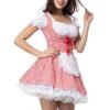 German Beer Festival Costume Halloween Adult Women Dress Oktoberfest Uniform Fancy Party Cosplay Dress Low Neck Uniform Set